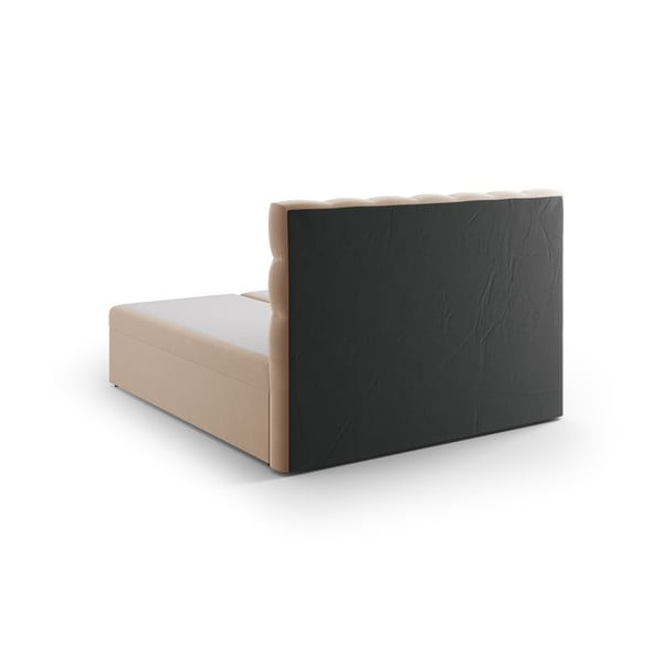 Világosbarna boxspring ágy tárolóhellyel 160x200 cm Bali – Cosmopolitan Design-image-3