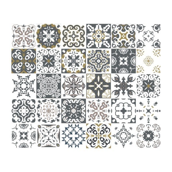 Wall Decal Cement Tiles Antalya 30 db-os falmatrica szett, 20 x 20 cm - Ambiance-image-2