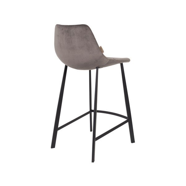 2 db-os szürke bárszék szett bársony kárpittal, magasság 91 cm - Dutchbone-image-4