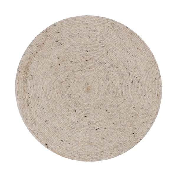 Világosszürke-elefántcsont színű kézi szövésű gyapjú kerek szőnyeg ø 200 cm Takashi – Kave Home-image-3