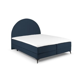 Sötétkék boxspring ágy tárolóhellyel 160x200 cm Sunrise – Cosmopolitan Design