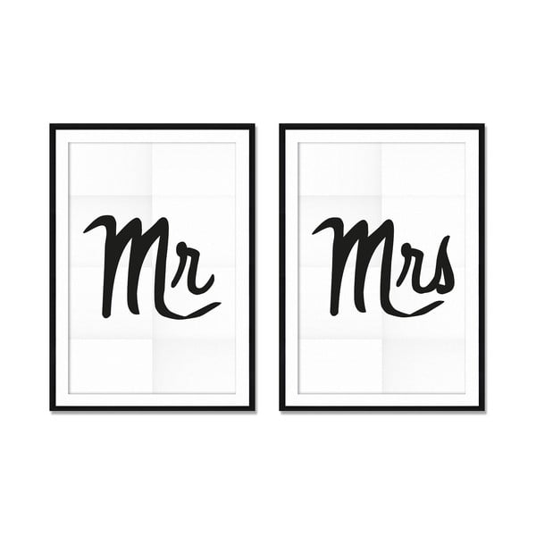 Mr & Mrs 2 db-os képszett, 40 x 60 cm - Really Nice Things