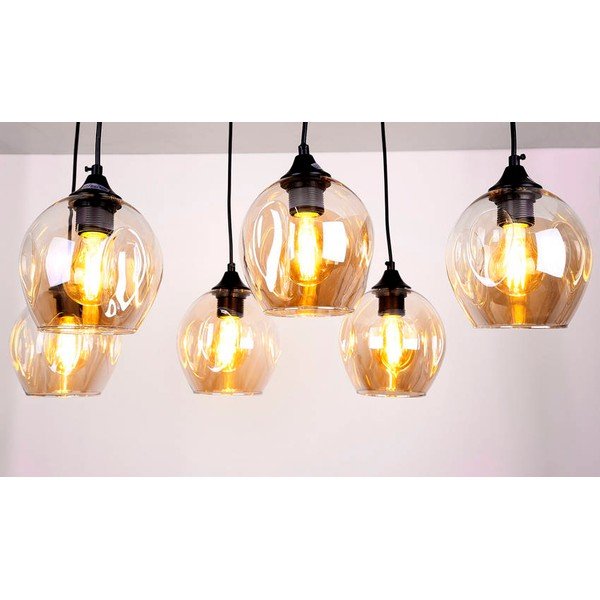 Fekete függőlámpa üveg búrával 33x67 cm Aspa – Candellux Lighting-image-1