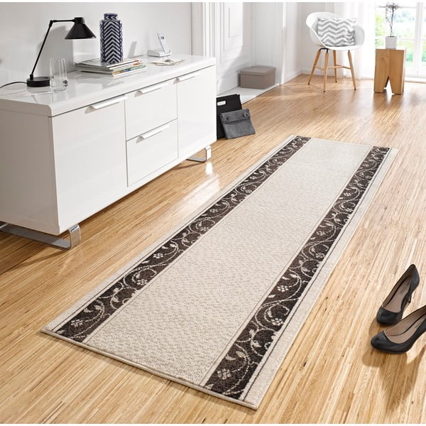 Barna-bézs futószőnyeg típusú szőnyeg 80x350 cm Plant – Hanse Home-image-1