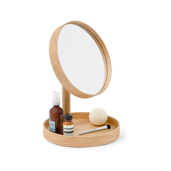 Cosmos kozmetikai tükör tölgyfa kerettel, ø 25 cm - Wireworks-image-4