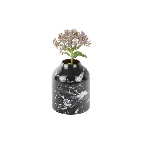 Marble fekete-fehér vas váza, magasság 10 cm - PT LIVING-image-2