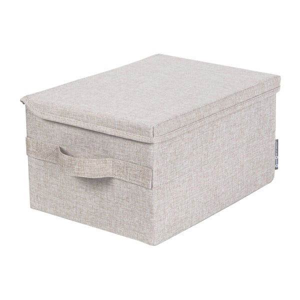 Bézs fedeles textil tárolódoboz 35x26x19 cm Soft Storage – Bigso