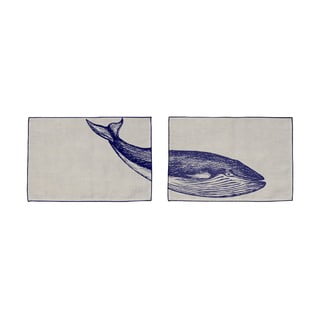 Blue Whale 2 db lenvászon tányéralátét, 45 x 30 cm - Madre Selva
