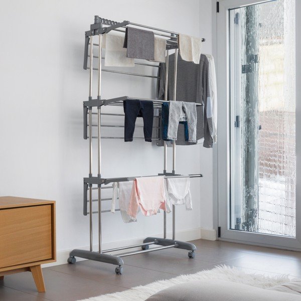 Gurulós szürke ruhaszárító állvány - InnovaGoods-image-4