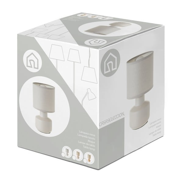 Bézs kerámia asztali lámpa textil búrával (magasság 22 cm) – Casa Selección-image-4