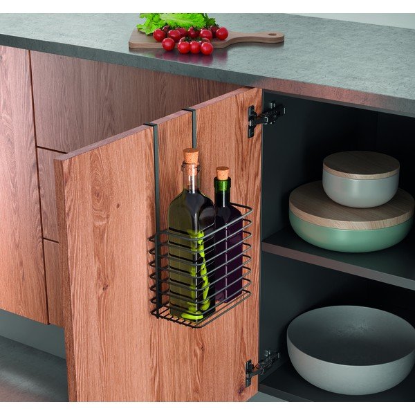 Galileo Lava Tall fekete fém konyhai függőpolc - Metaltex-image-1