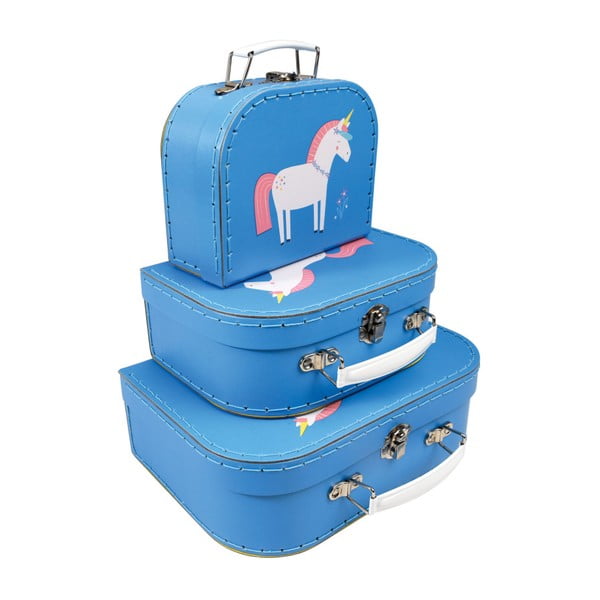 Magical Unicorn 3 db-os különböző méretű gyerek bőrönd szett - Rex London