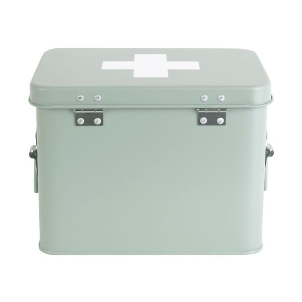 Medicine mentazöld fém gyógyszeres doboz, szélesség 21,5 cm - PT LIVING-image-4