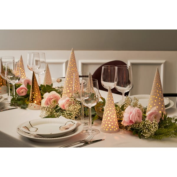 Nobili aranyszínű porcelán gyertyatartó, magasság 19 cm - Kähler Design-image-1