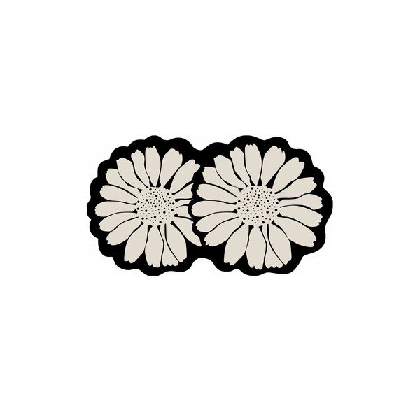 Fekete-krémszínű fürdőszobai kilépő 70x120 cm Flor Extrana – Foutastic