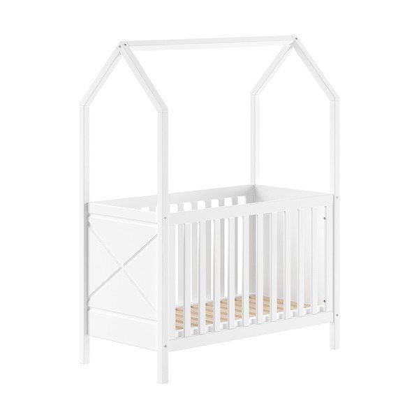 Fehér borovi fenyő babaágy állítható magassággal 60x120 cm Scott – Vipack