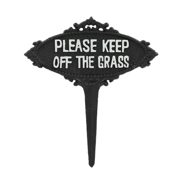 Fém kerti leszúrható dekoráció Please Keep off the Grass – Esschert Design