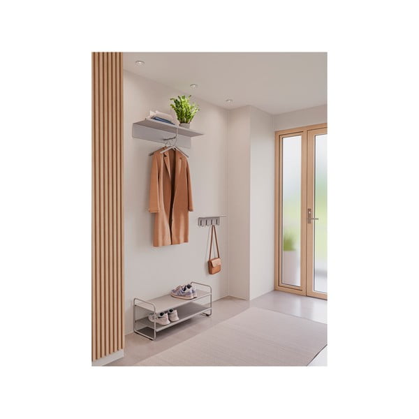 Világosszürke acél fali fogas polccal 21,5 cm A-Coat – Zone-image-2
