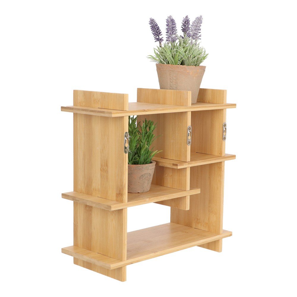 Világos natúr színű többszintes bambusz fali polc 35 cm – Esschert Design