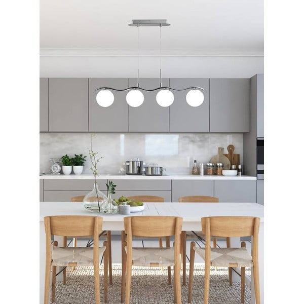 Ezüstszínű függőlámpa üveg búrával 12x79 cm Ramon – Candellux Lighting-image-1
