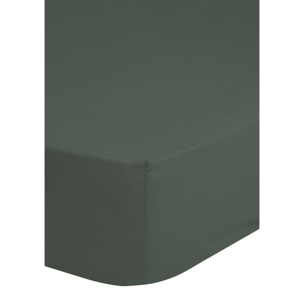 Olívazöld pamut-szatén gumis lepedő, 160 x 200 cm - HIP-image-1