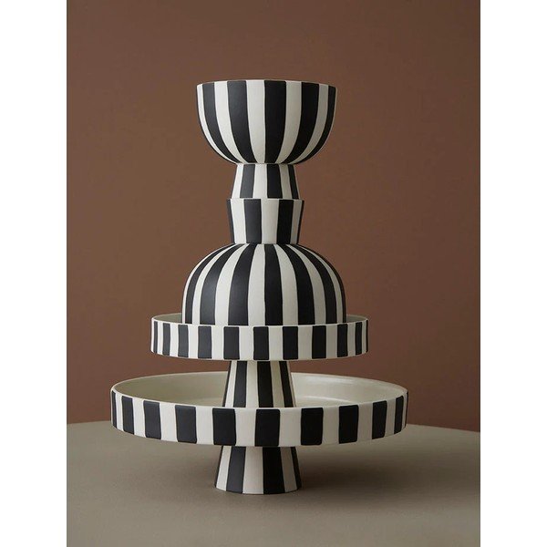 Fekete-fehér kőedény szervírozó tálka Toppu – OYOY Living Design-image-2