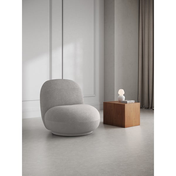 Világosszürke buklé fotel Chuck – Micadoni Home-image-1