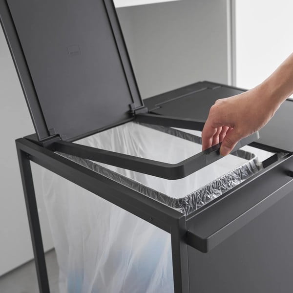 Fekete fém szelektív szemetes Tower – YAMAZAKI-image-3