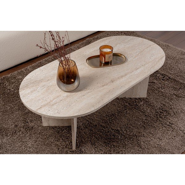 Bézs mérsékelten fényes dohányzóasztal 60x119 cm Sable – Kalune Design-image-4