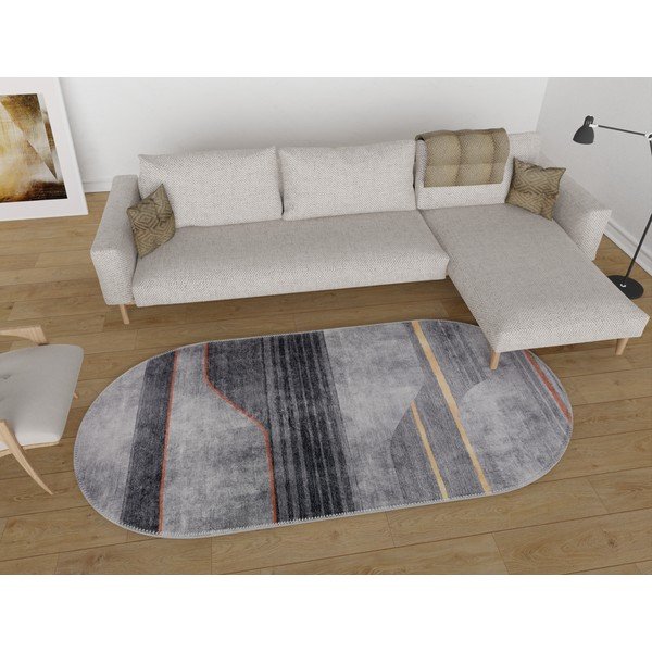 Szürke mosható szőnyeg 120x180 cm Oval – Vitaus-image-1