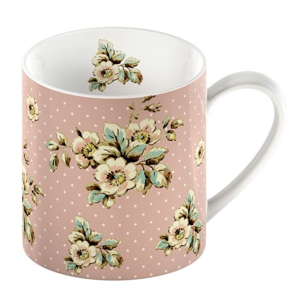 Cottage Flowers rózsaszín porcelán bögre, 330 ml - Creative Tops