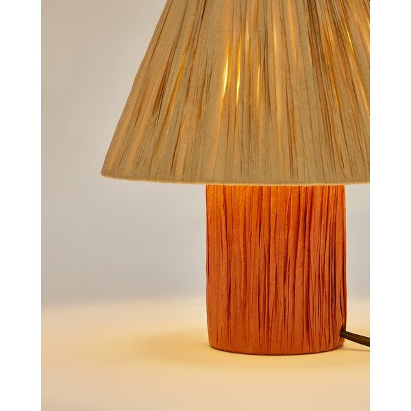 Natúr színű-terrakotta színű asztali lámpa (magasság 25 cm) Pulmi – Kave Home-image-2