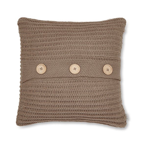 Knit barna kötött párnahuzat, 45 x 45 cm - Catherine Lansfield-image-1