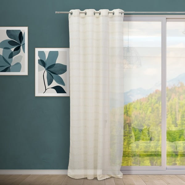 Bézs lenkeverék függöny 140x260 cm Nodes – Casa Selección-image-1