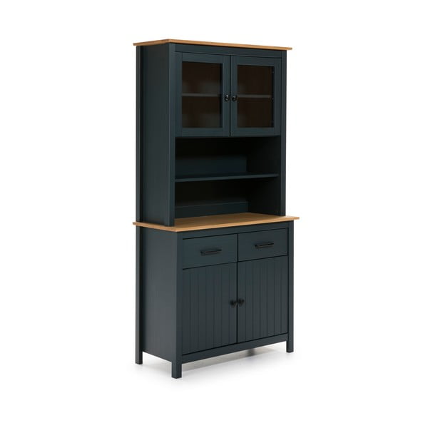 Sötétkék borovi fenyő tálalószekrény 90x180 cm Miranda – Marckeric-image-2