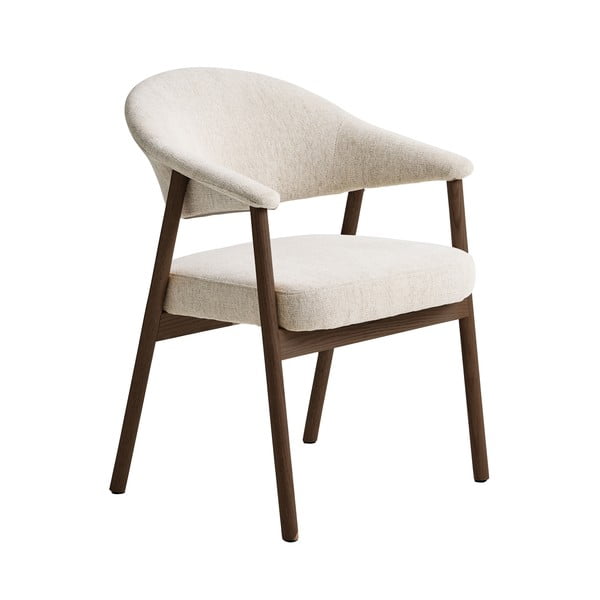 Krémszínű tölgyfa karfás étkezőfotel szett 2 db-os Elk – Unique Furniture