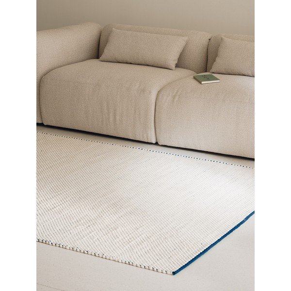 Kék-bézs kézi szövésű gyapjú szőnyeg 170x240 cm Lenu – noo.ma-image-2