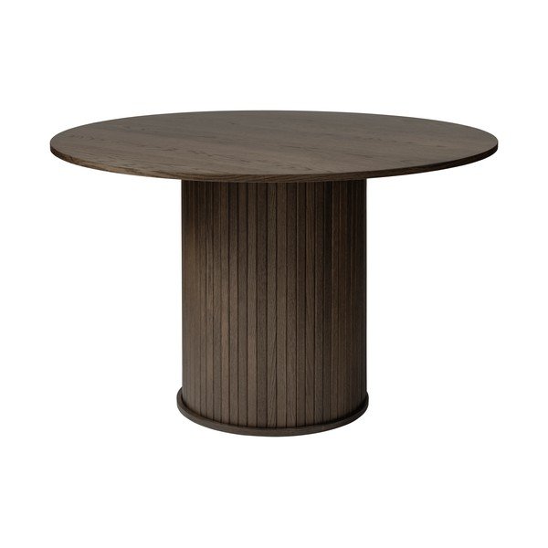 Kerek étkezőasztal tölgyfa dekorral ø 120 cm Nola – Unique Furniture