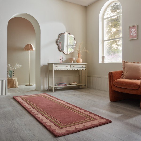 Borvörös kézi szövésű gyapjú futószőnyeg 80x230 cm Lois – Flair Rugs-image-1