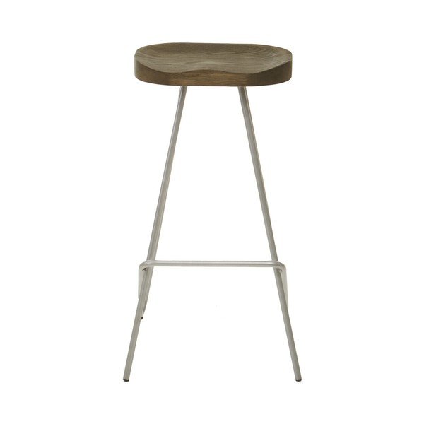 Ezüstszínű-natúr színű szilfa bárszék (ülésmagasság 78 cm) District – Premier Housewares-image-2