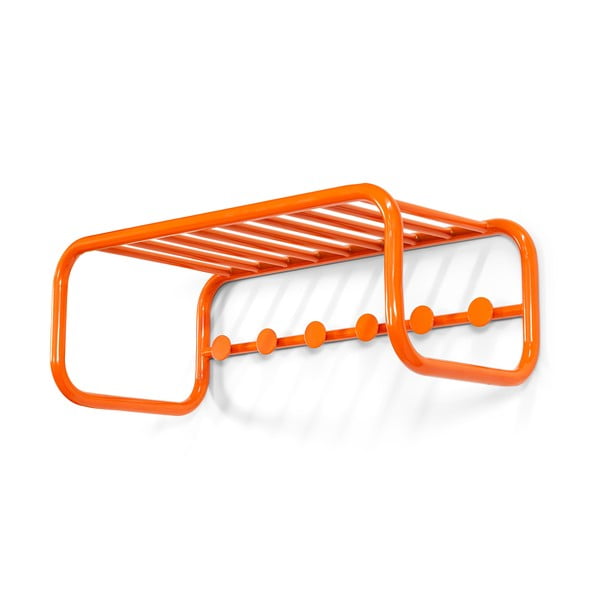 Narancssárga fém fali fogas polccal 72 cm Retro – Spinder Design-image-2