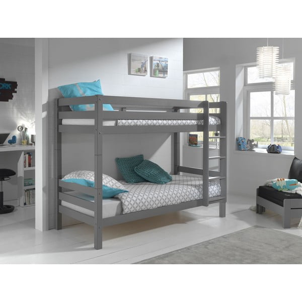 Szürke emeletes gyerekágy 90x200 cm PINO – Vipack-image-1