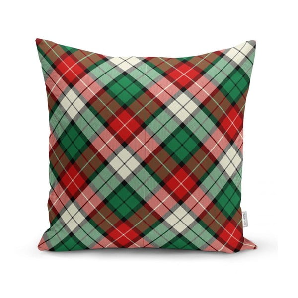 Flannel zöld-piros dekorációs párnahuzat, 35 x 55 cm - Minimalist Cushion Covers