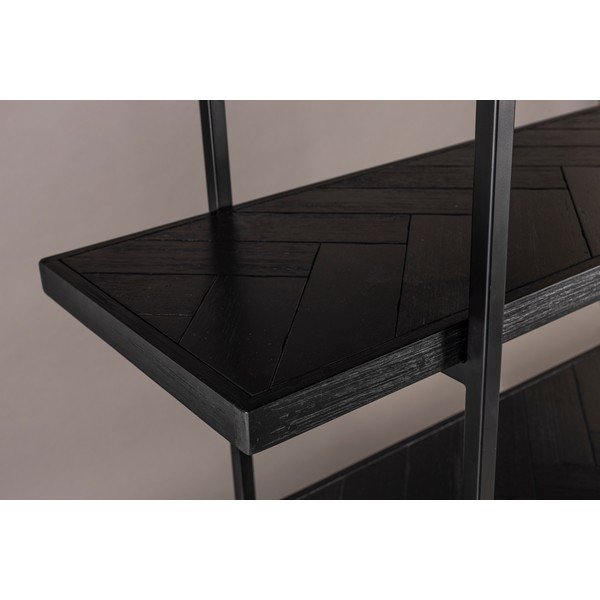 Fekete könyvespolc egzotikus fa dekorral 140x146 cm Class - Dutchbone-image-4