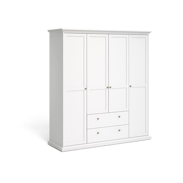 Fehér ruhásszekrény 181x201 cm Paris – Tvilum-image-2