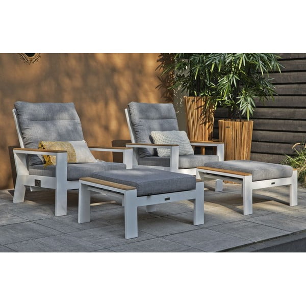 Fehér-szürke fém kerti fotel Valerie – Exotan-image-1