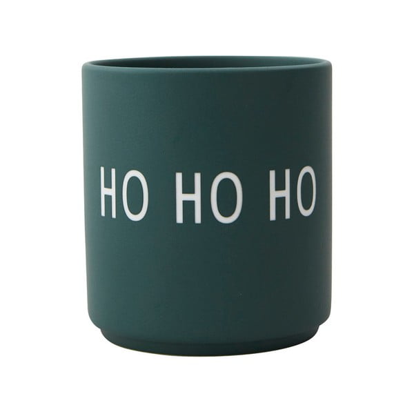 Favourite Ho Ho Ho sötétzöld porcelánbögre - Design Letters