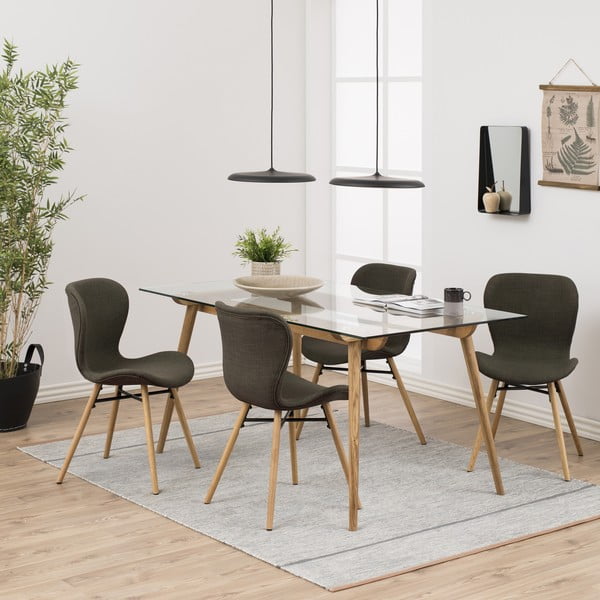 Zöld kárpitozott étkezőszék szett 2 db-os Batilda – Actona-image-1