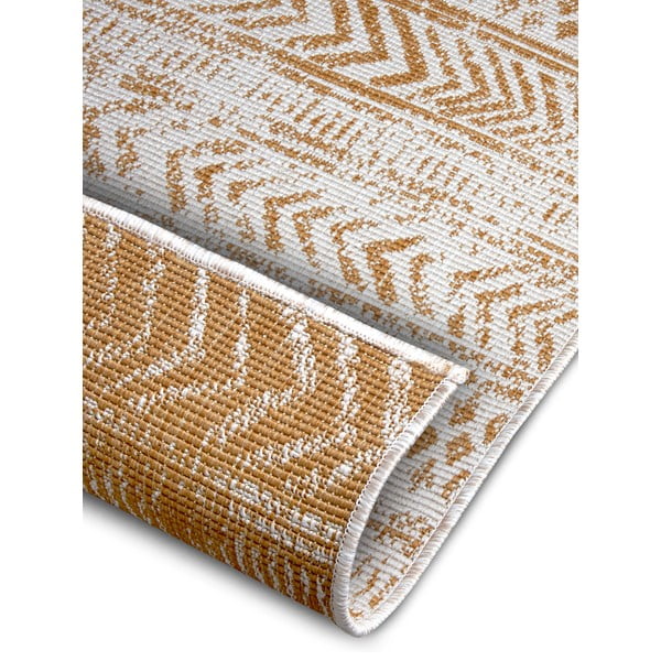 Okkersárga-fehér kültéri szőnyeg 80x350 cm Biri – NORTHRUGS-image-2