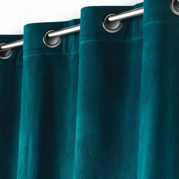 Kék kordbársony függöny 140x260 cm Casual – douceur d'intérieur-image-1